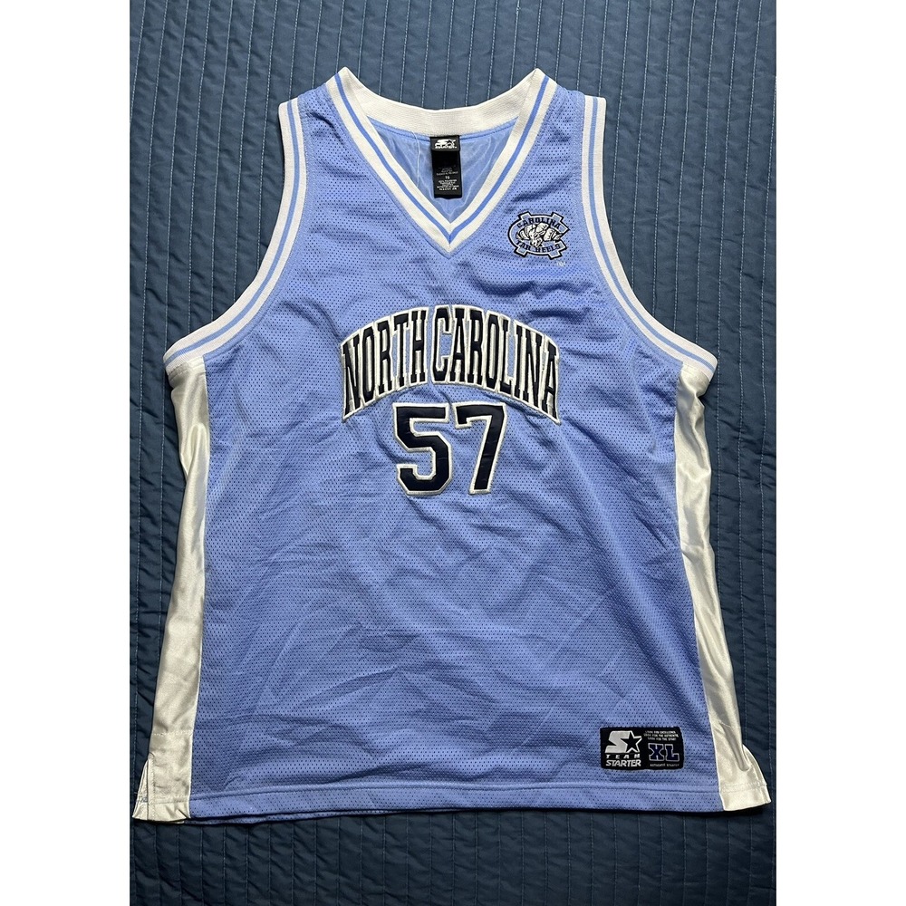 Team Starter North Carolina Tar Heels #57 Basketball Jersey Men's Size XL Blue
